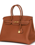 HMS Special Order (HSS) Birkin 35 Gold Togo Verso Brushed Gold Hardware