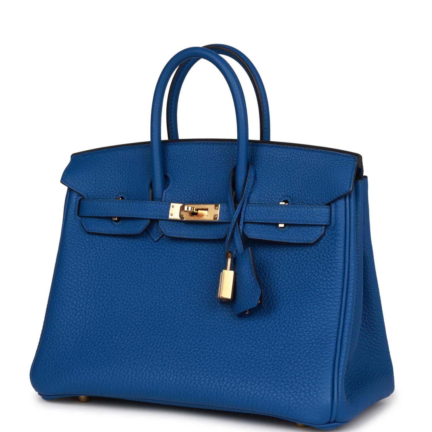 Top Quality HMS Birkin 25 Bleu France Togo Gold Hardware