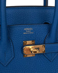 Top Quality HMS Birkin 25 Bleu France Togo Gold Hardware