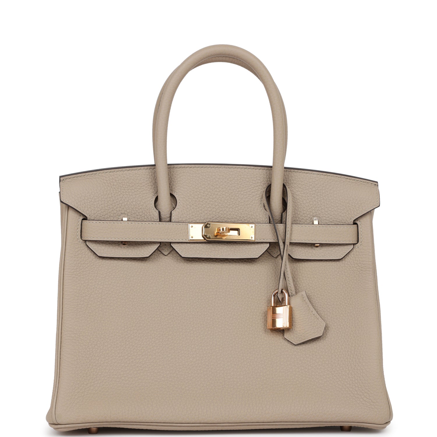 HMS Birkin 30 Gris Tourterelle Togo Rose Gold Hardware