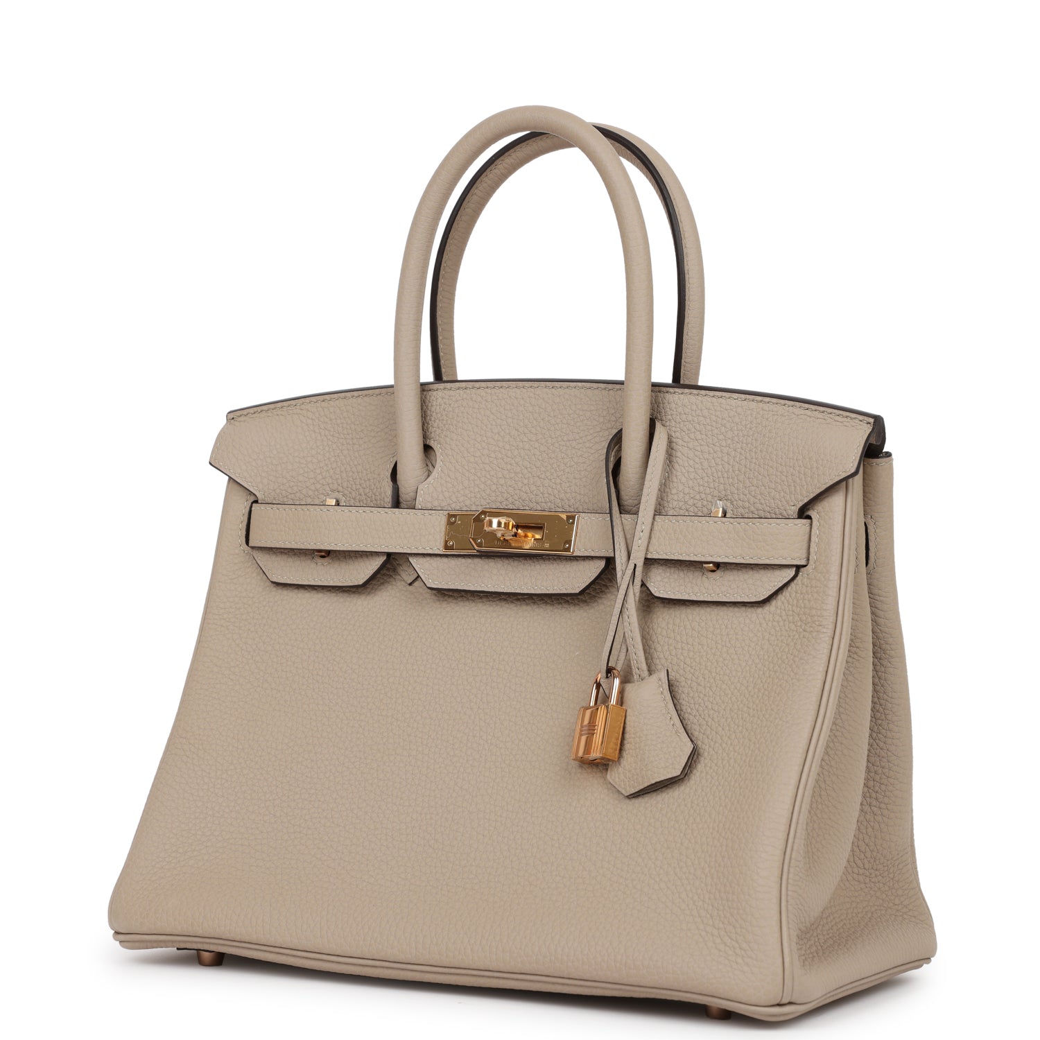 HMS Birkin 30 Gris Tourterelle Togo Rose Gold Hardware
