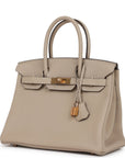HMS Birkin 30 Gris Tourterelle Togo Rose Gold Hardware