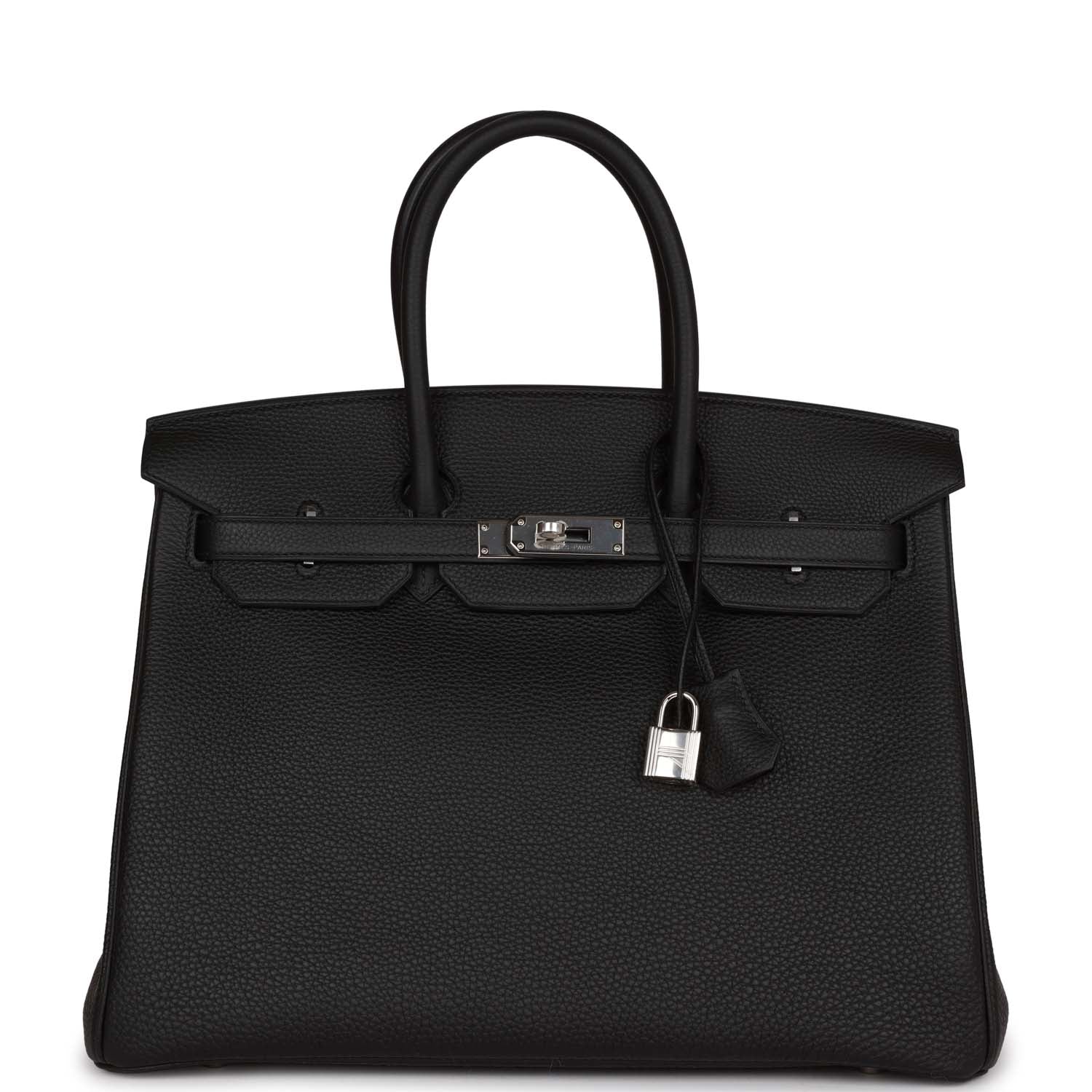 HMS Birkin 35 Black Togo Palladium Hardware