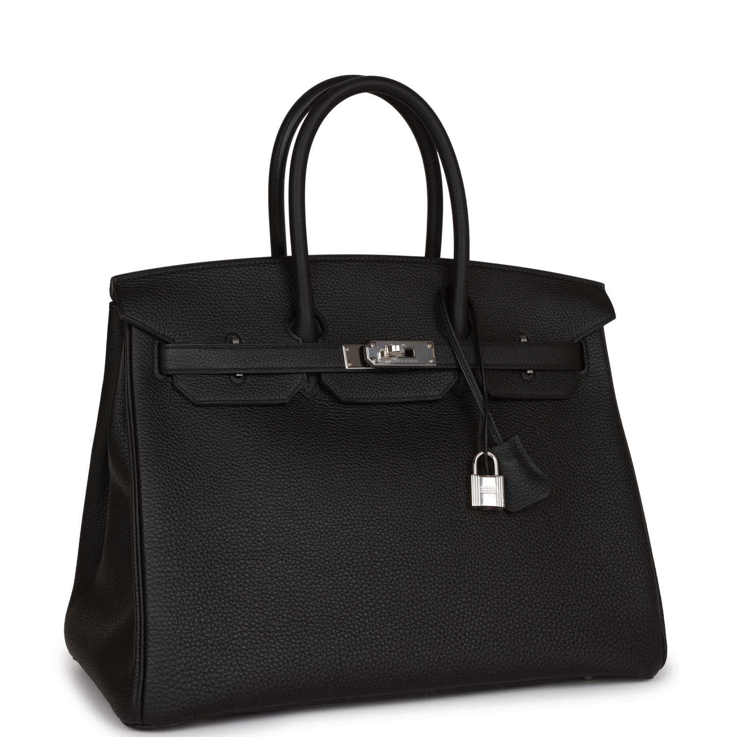 HMS Birkin 35 Black Togo Palladium Hardware