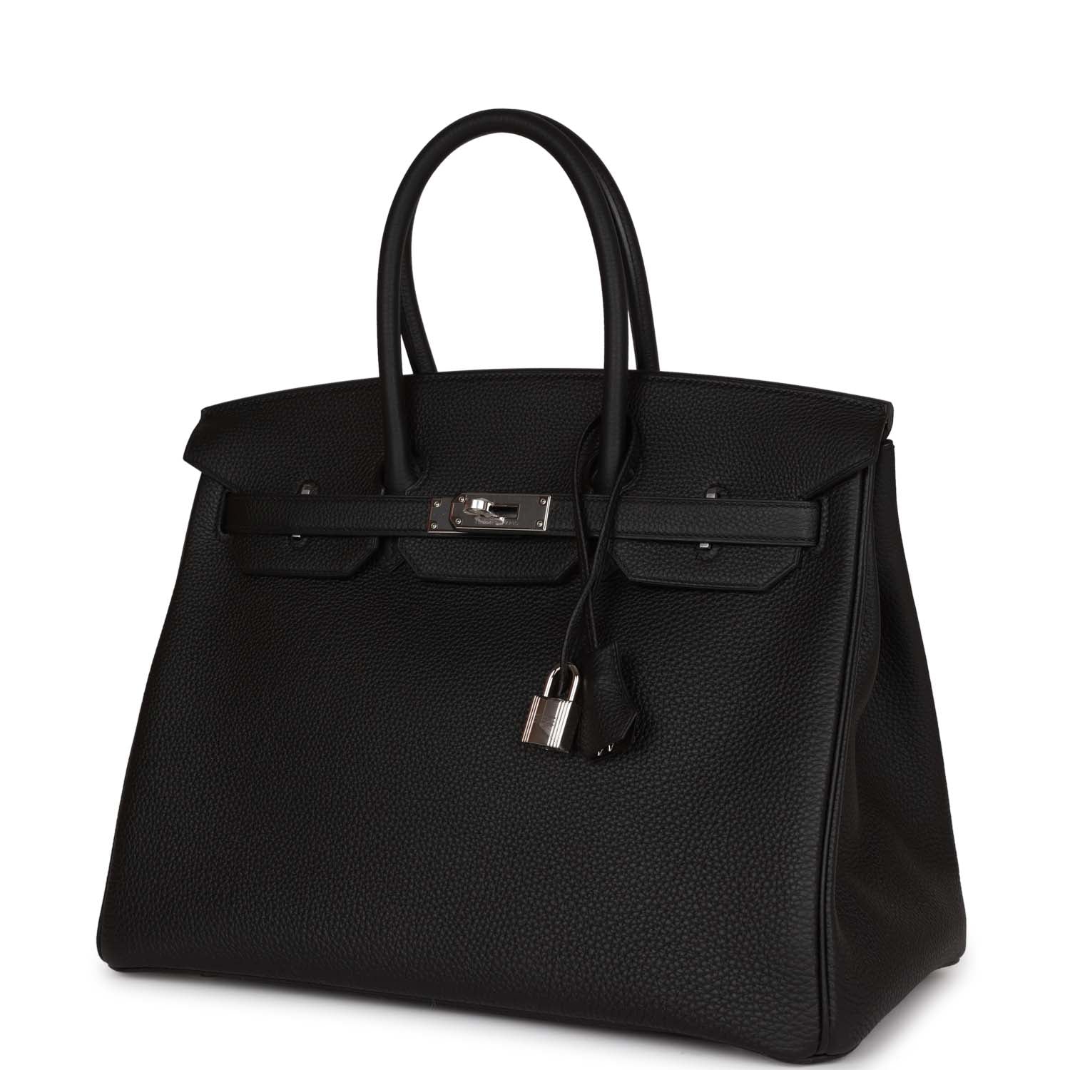 HMS Birkin 35 Black Togo Palladium Hardware