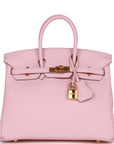 Top Quality HMS Birkin 25 Rose Sakura Swift Gold Hardware