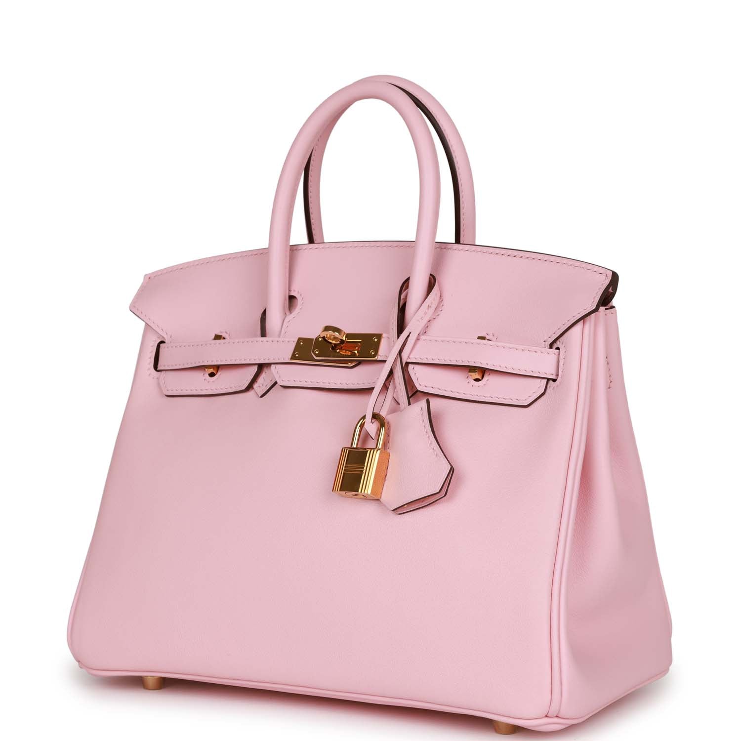 Top Quality HMS Birkin 25 Rose Sakura Swift Gold Hardware