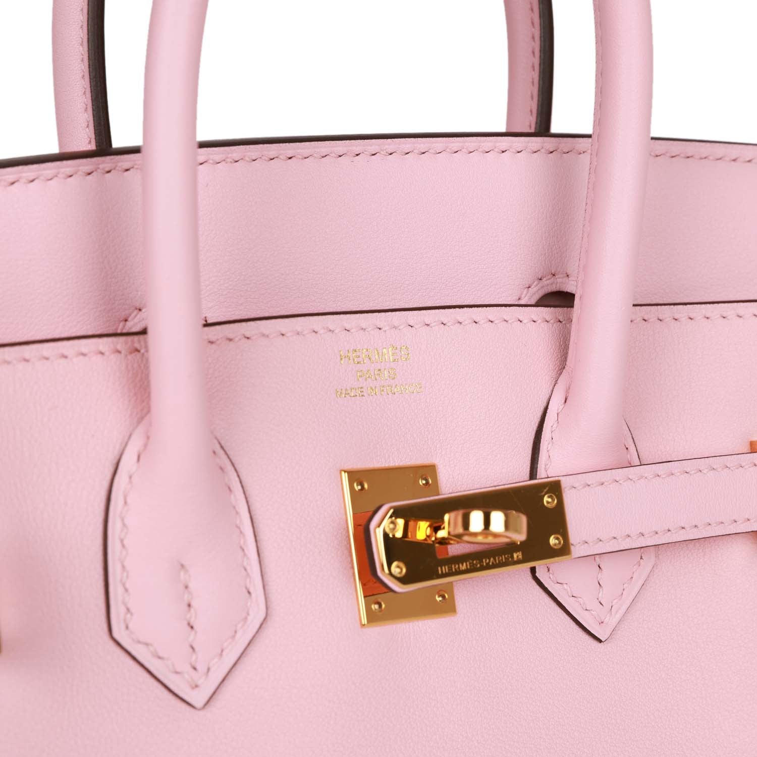 Top Quality HMS Birkin 25 Rose Sakura Swift Gold Hardware