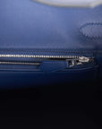 HMS Quadrille Birkin 30 Bleu Saphir Swift and Ecru Mauve Toile Palladium Hardware