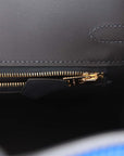 HMS Birkin 25 Cote-a-Cote Tuffetage Bleu Saphir and Caban Swift Permabrass Hardware