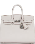 HMS Birkin Sellier 25 Gris Pale Epsom Palladium Hardware