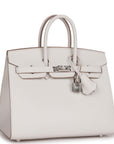 HMS Birkin Sellier 25 Gris Pale Epsom Palladium Hardware