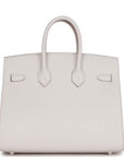 HMS Birkin Sellier 25 Gris Pale Epsom Palladium Hardware