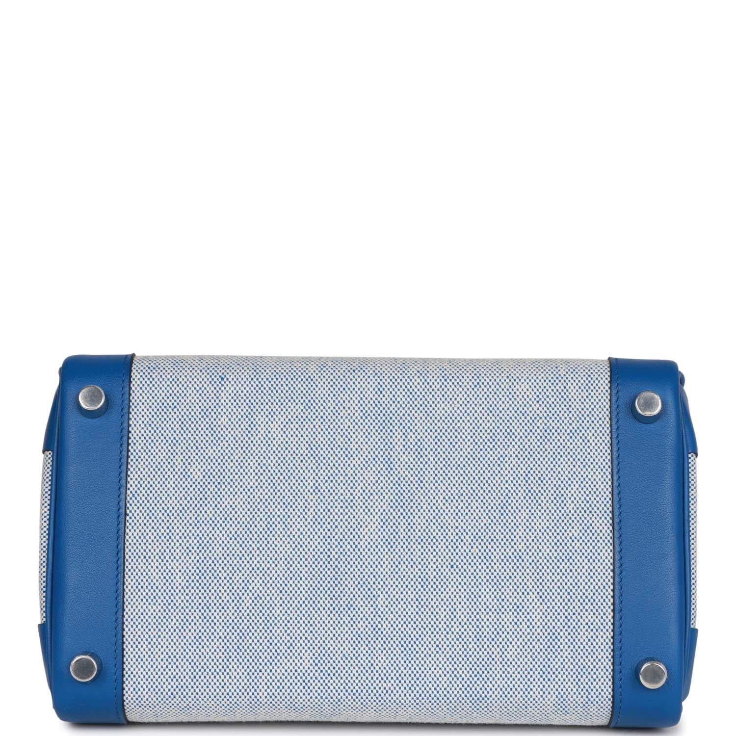 HMS Birkin 25 Bleu Bill Toile H and Bleu France Swift Swift Palladium Hardware