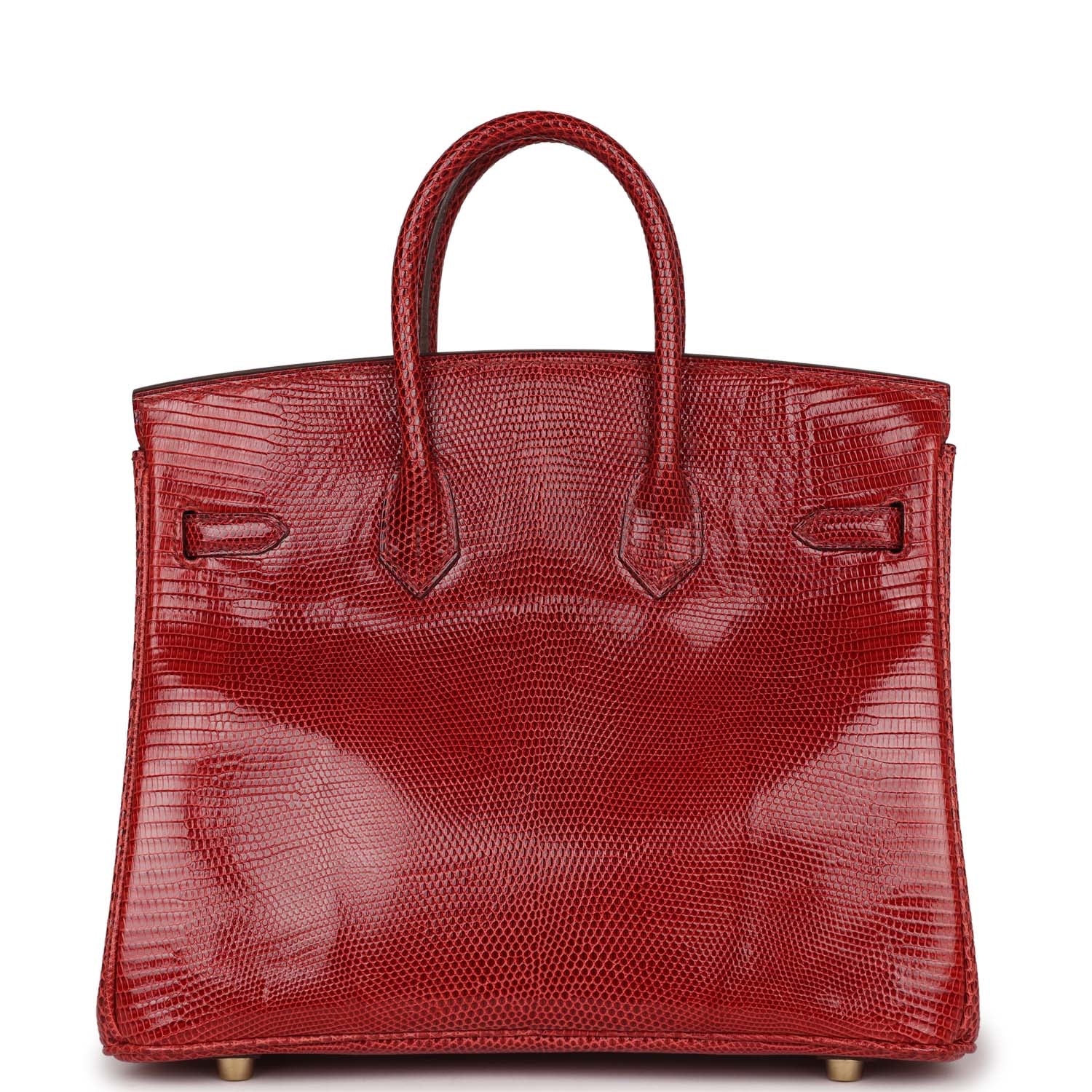 Top Quality HMS Birkin 25 Rouge Moyen Salvator Lizard Gold Hardware