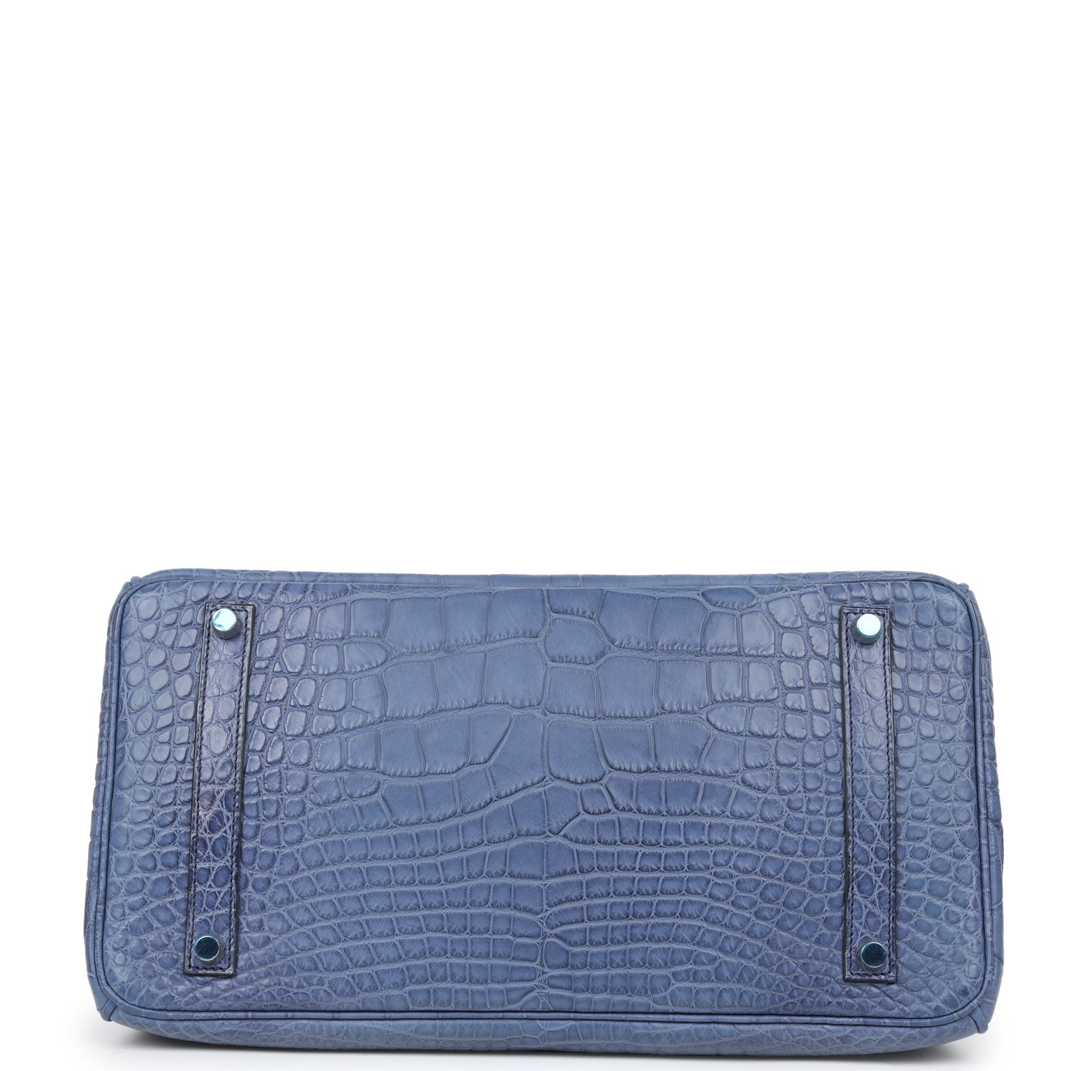 Top Quality HMS Birkin 35 Bleu Brighton Matte Alligator Palladium Hardware