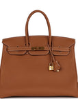 Top Quality HMS Birkin 35 Gold Togo Gold Hardware