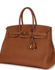 Top Quality HMS Birkin 35 Gold Togo Gold Hardware