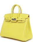 HMS Birkin 25 Lime Matte Alligator Palladium Hardware