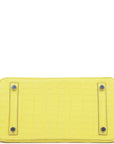 HMS Birkin 25 Lime Matte Alligator Palladium Hardware