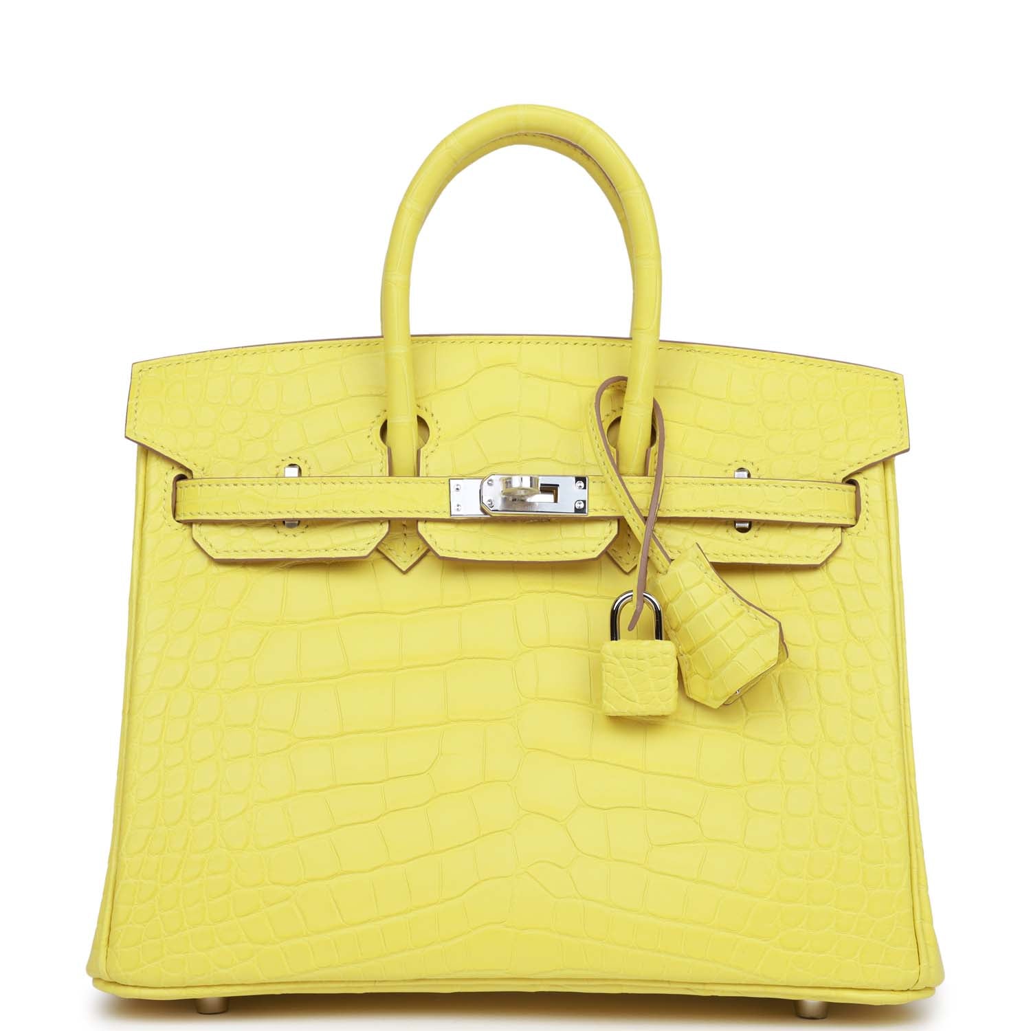 HMS Birkin 25 Lime Matte Alligator Palladium Hardware