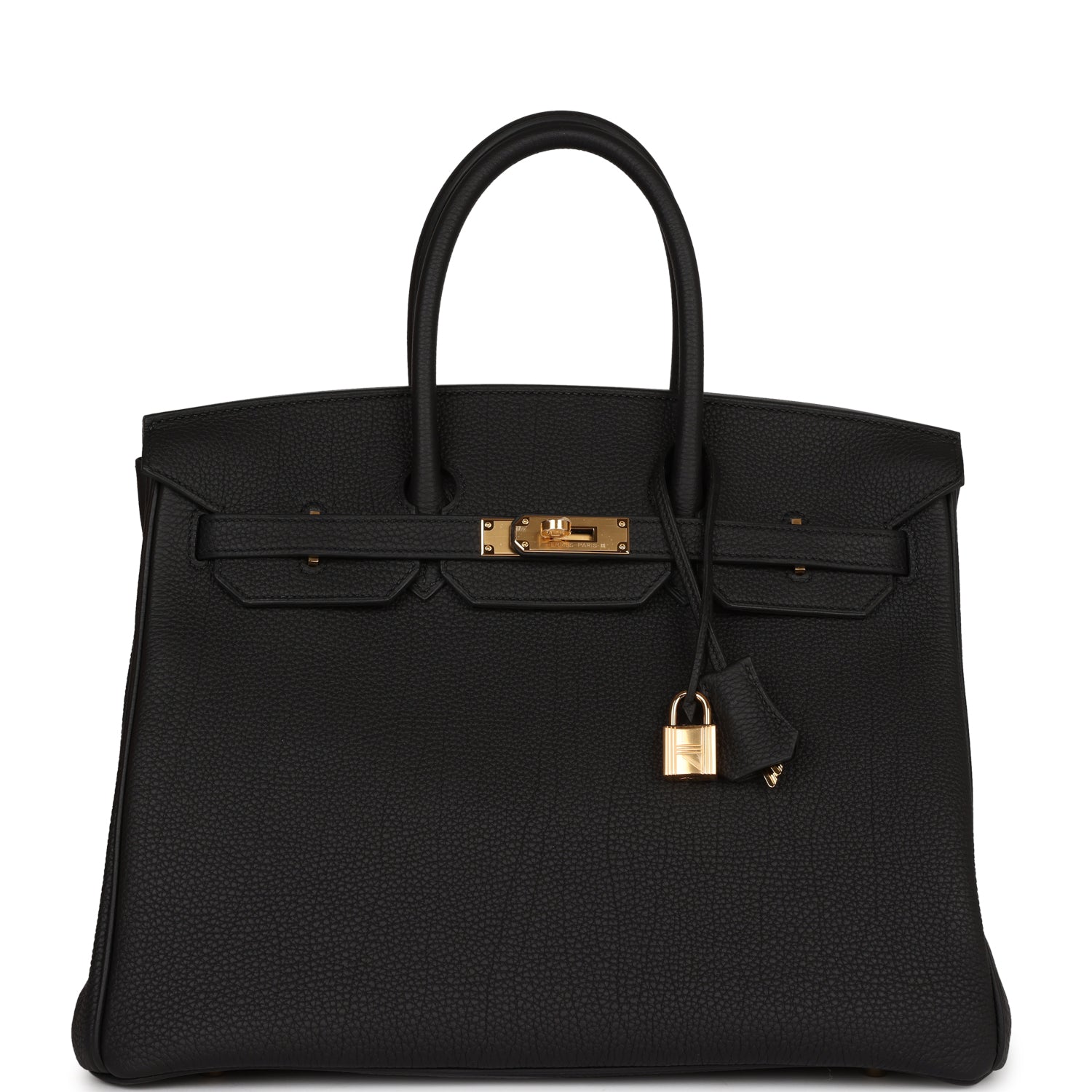 HMS Birkin 35 Black Togo Gold Hardware