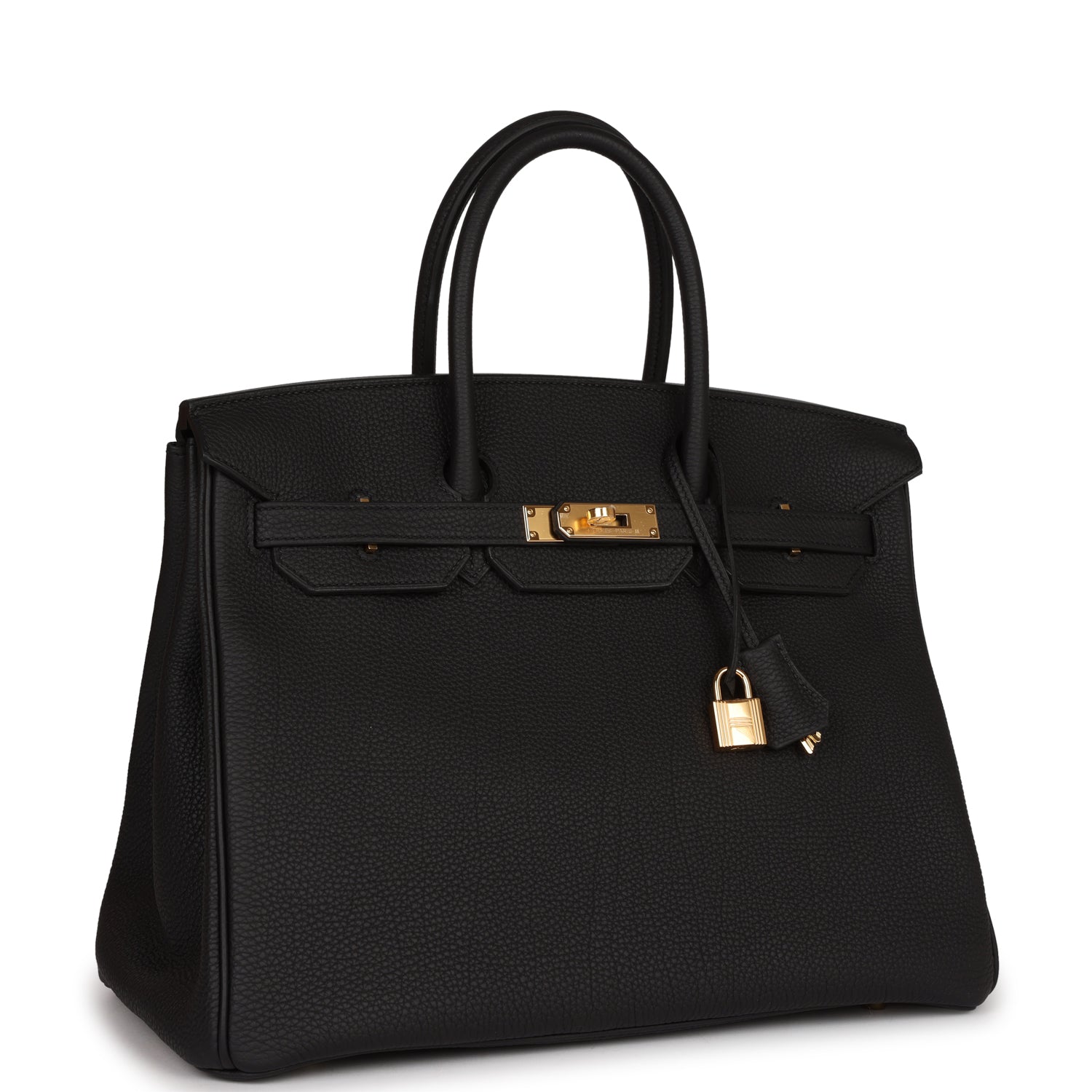 HMS Birkin 35 Black Togo Gold Hardware