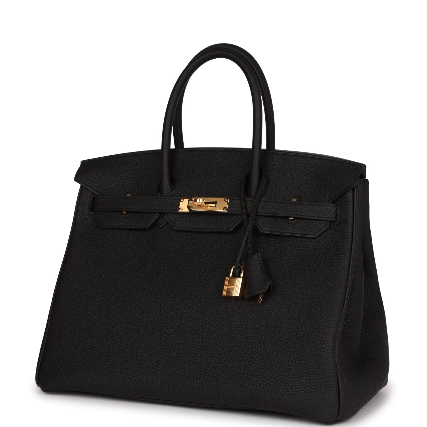 HMS Birkin 35 Black Togo Gold Hardware