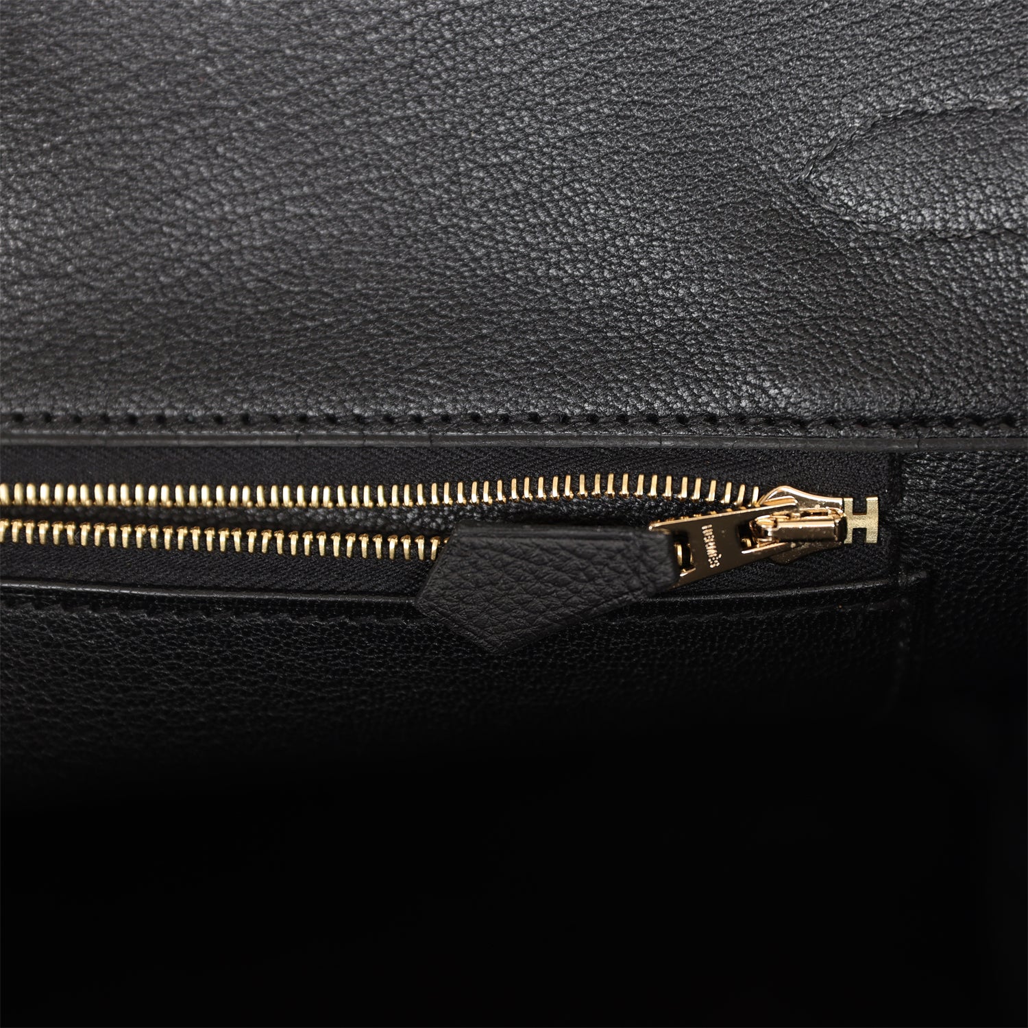 HMS Birkin 35 Black Togo Gold Hardware