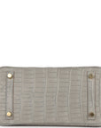 HMS Special Order (HSS) Birkin 25 Gris Perle Verso Matte Alligator Brushed Gold Hardware