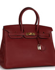 Top Quality HMS Birkin 35 Rouge H Togo Gold Hardware