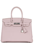 HMS Birkin 30 Mauve Pale Clemence Palladium Hardware