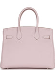 HMS Birkin 30 Mauve Pale Clemence Palladium Hardware