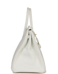 Top Quality HMS Birkin 35 White Clemence Gold Hardware