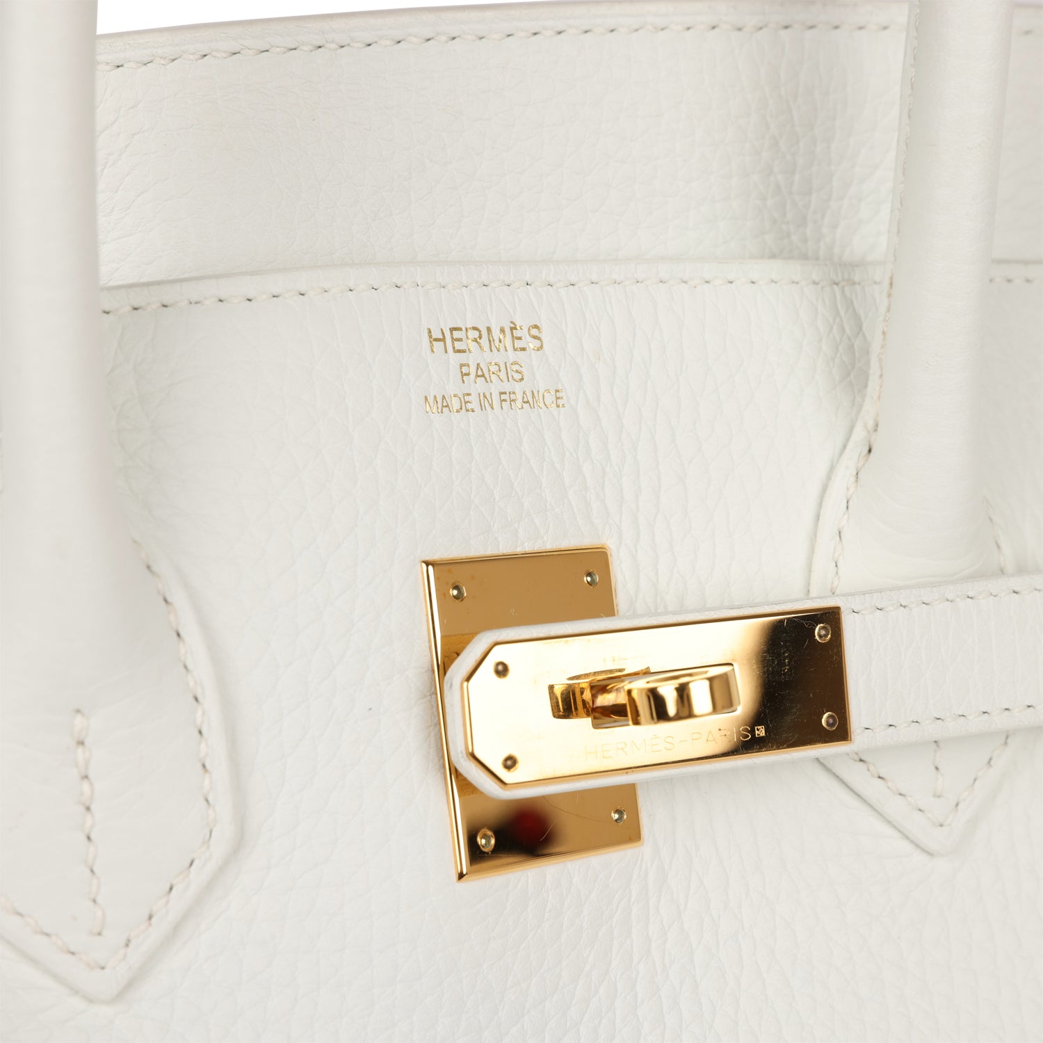 Top Quality HMS Birkin 35 White Clemence Gold Hardware