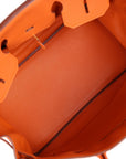 Top Quality HMS Birkin 35 Orange H Clemence Gold Hardware