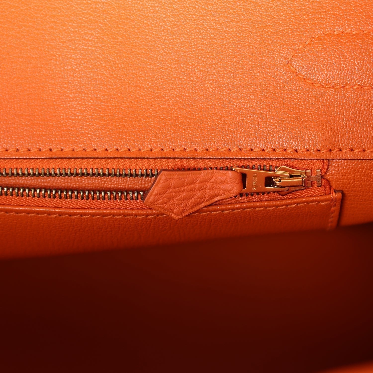 Top Quality HMS Birkin 35 Orange H Clemence Gold Hardware