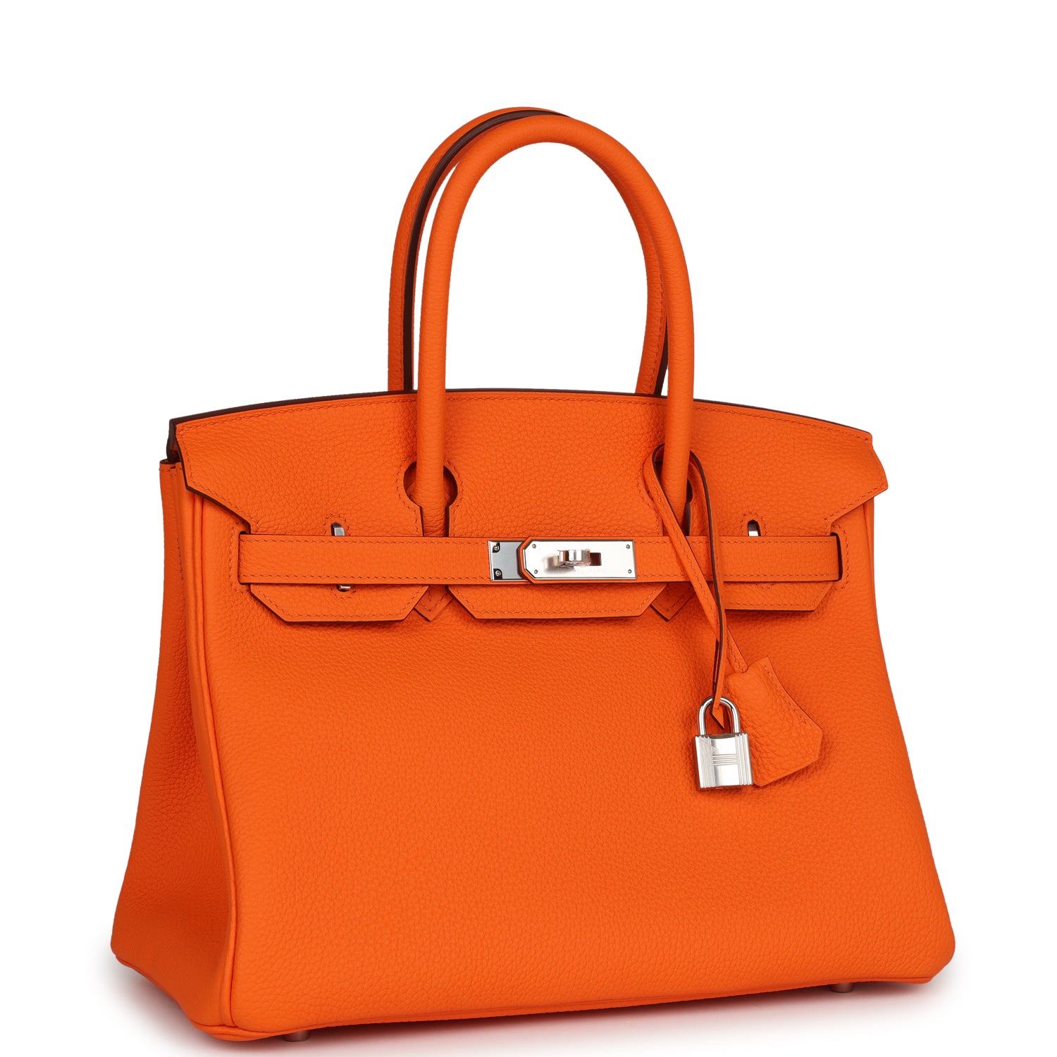 HMS Birkin 30 Orange Minium Togo Palladium Hardware