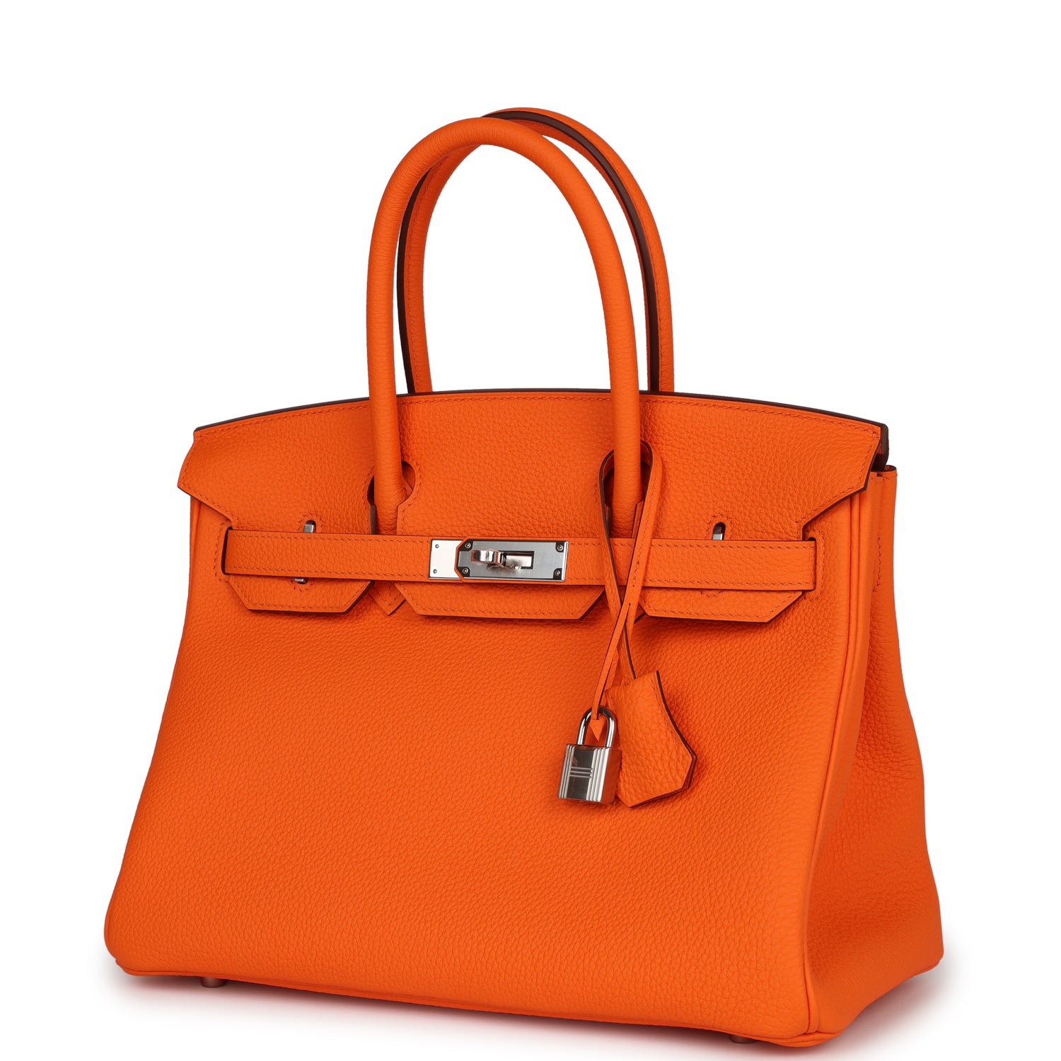 HMS Birkin 30 Orange Minium Togo Palladium Hardware