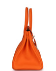 HMS Birkin 30 Orange Minium Togo Palladium Hardware