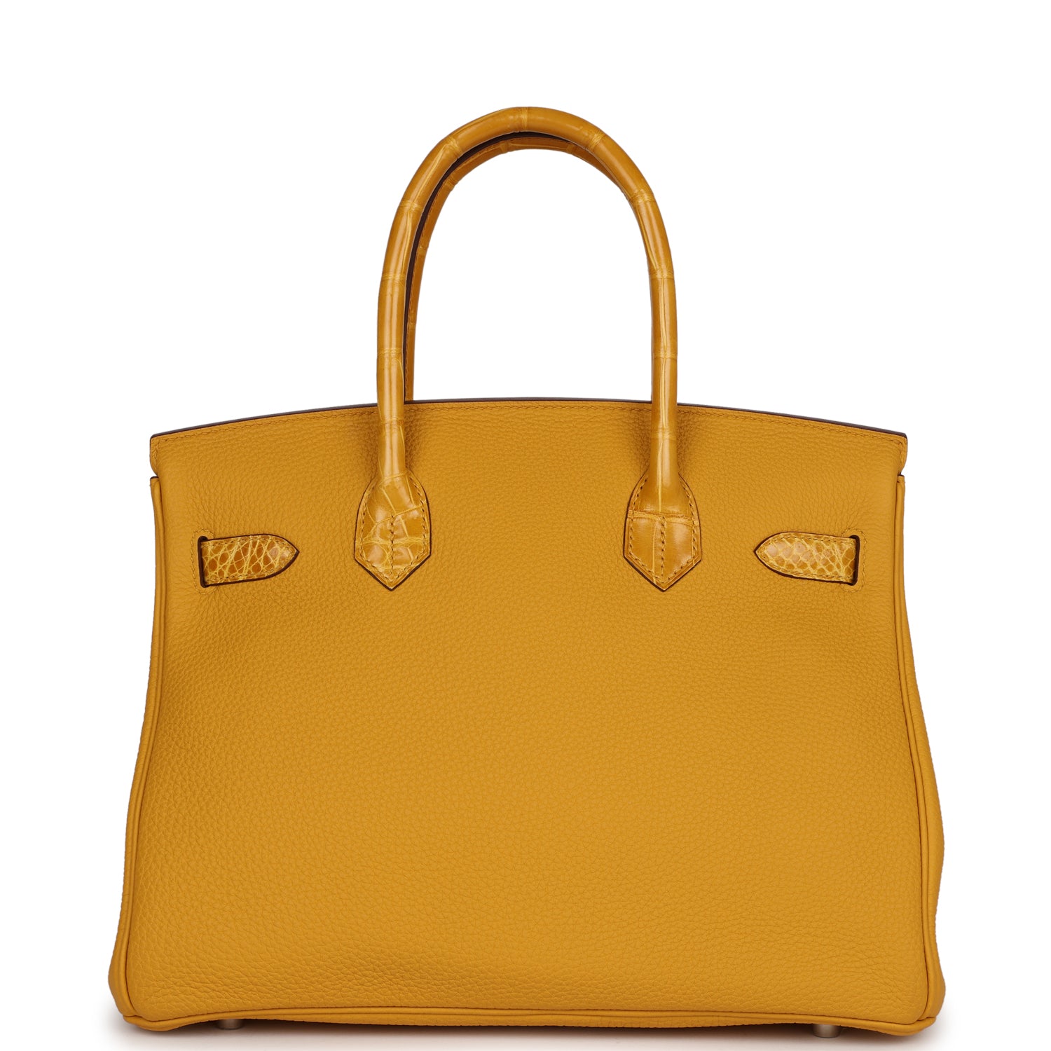 HMS Birkin 30 Jaune Ambre Shiny Niloticus Crocodile and Togo Touch Palladium Hardware