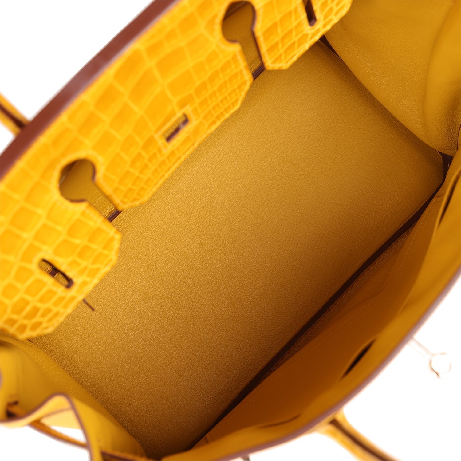 HMS Birkin 30 Jaune Ambre Shiny Niloticus Crocodile and Togo Touch Palladium Hardware