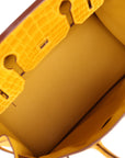 HMS Birkin 30 Jaune Ambre Shiny Niloticus Crocodile and Togo Touch Palladium Hardware