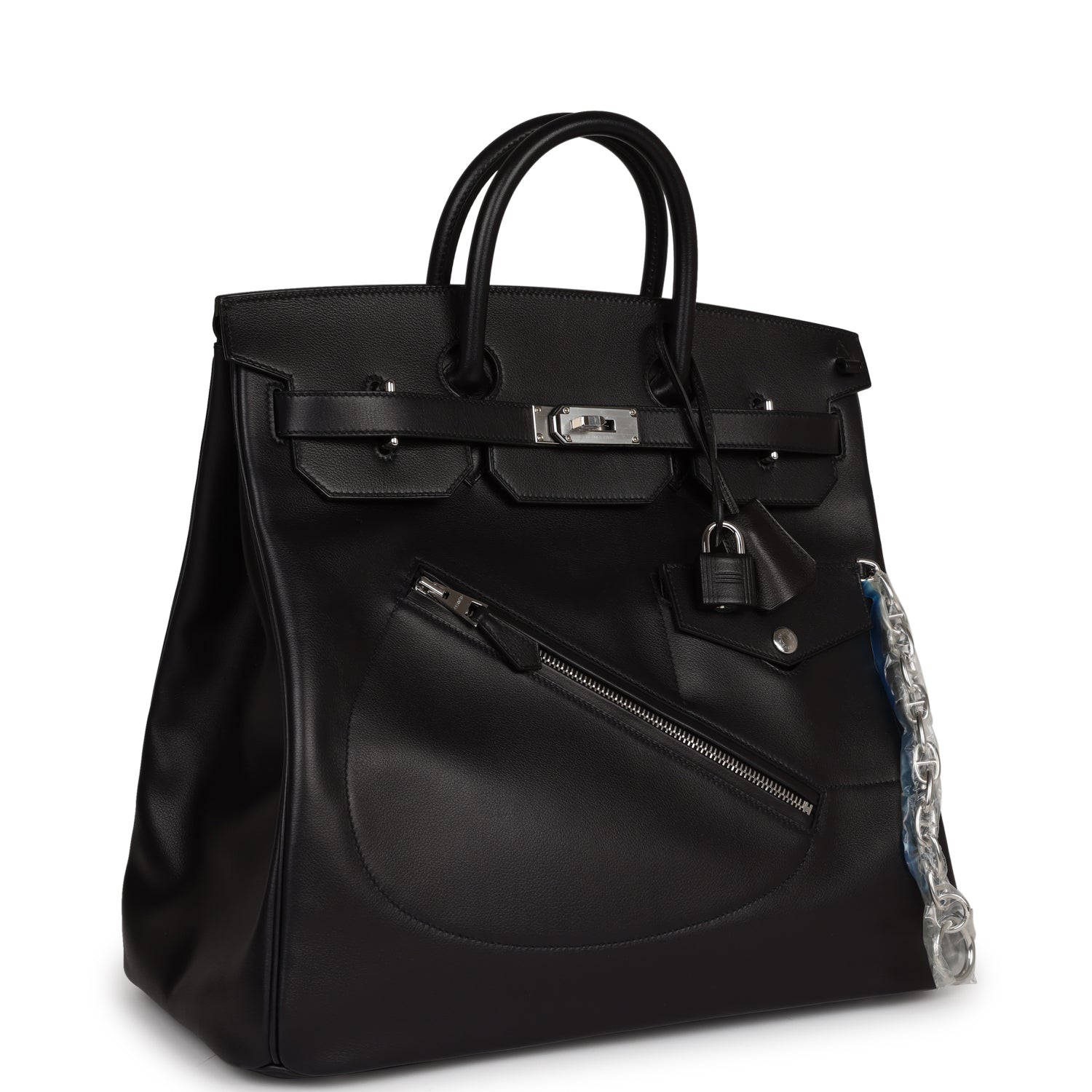 HMS Birkin 40 HAC "Rock" Black Evercolor Palladium Hardware