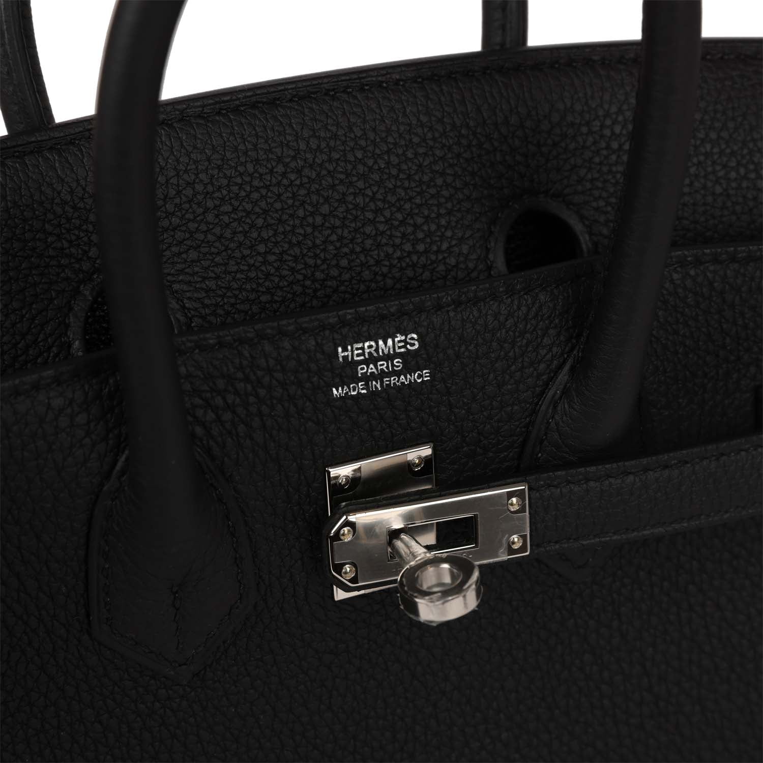 HMS Birkin 25 Black Togo Palladium Hardware