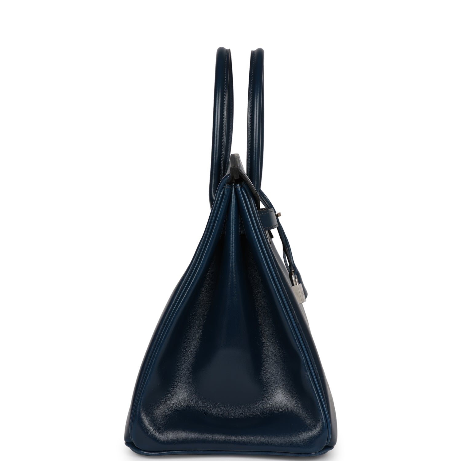 Top Quality HMS Birkin 35 Bleu De Prusse Box Calf Guilloché Palladium Hardware