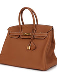 Top Quality HMS Birkin 35 Gold Togo Gold Hardware
