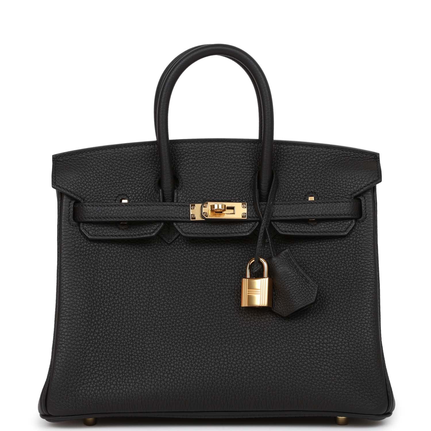 HMS Birkin 25 Black Togo Gold Hardware