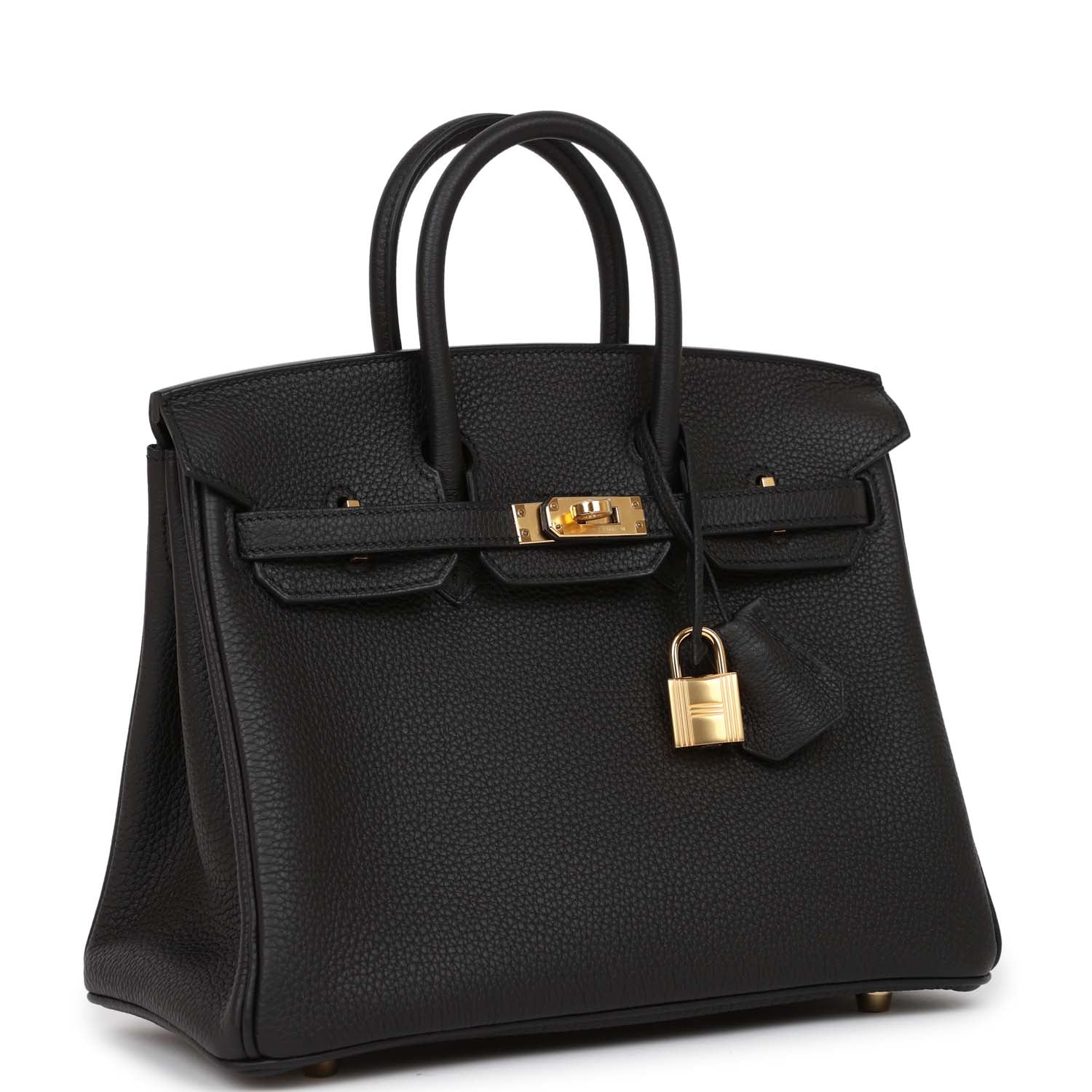 HMS Birkin 25 Black Togo Gold Hardware