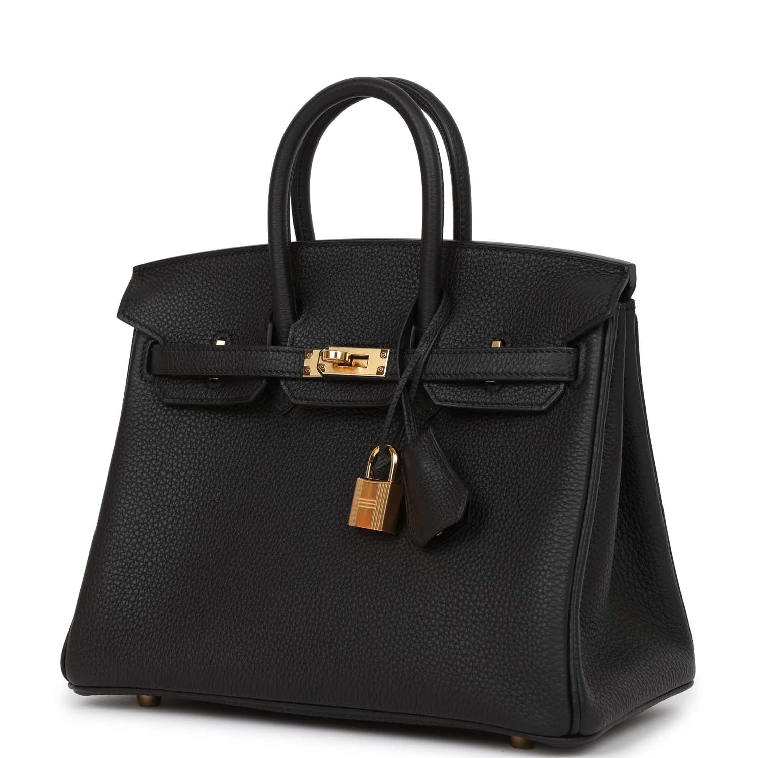 HMS Birkin 25 Black Togo Gold Hardware